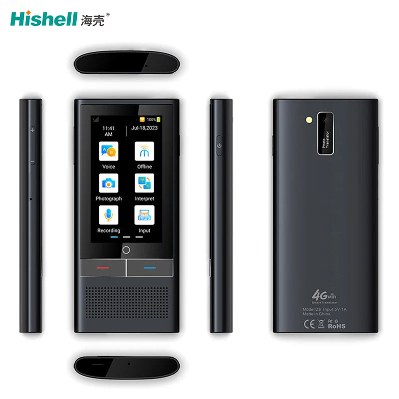 Z6 4G Version Smart Voice Translator 2.8 Inch Touch Screen Portable 138 Languages Translating Machine for Business Travel