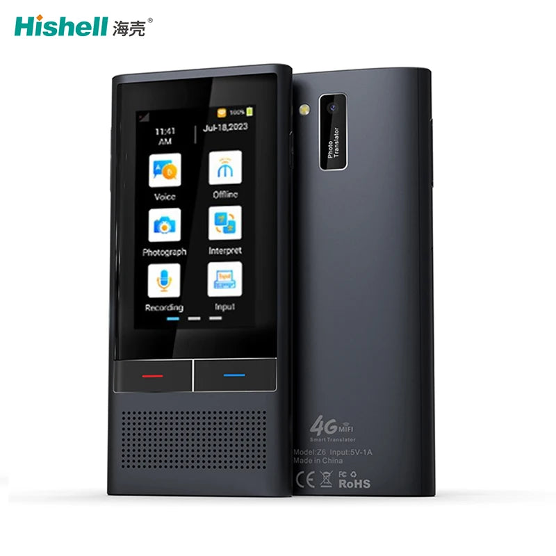 Z6 4G Version Smart Voice Translator 2.8 Inch Touch Screen Portable 138 Languages Translating Machine for Business Travel
