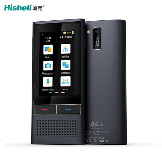 Z6 4G Version Smart Voice Translator 2.8 Inch Touch Screen Portable 138 Languages Translating Machine for Business Travel