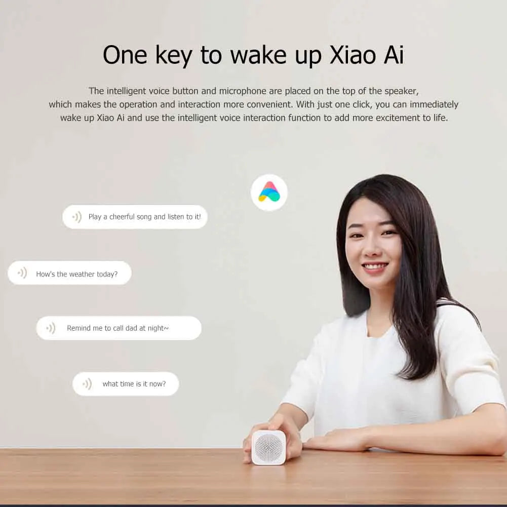 Orginal Xiaomi  Smart Bluetooth Kit Mini Wireless HD Quality Portable Speaker Column Mic Hands Free Call AI Bluetooth 5.0 Sound