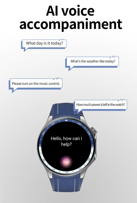 New 1.43-inch HD AMOLED Display IP68 Men Waterproof Sports Smart Watch Sleep Detection Heart Rate Detection Watch