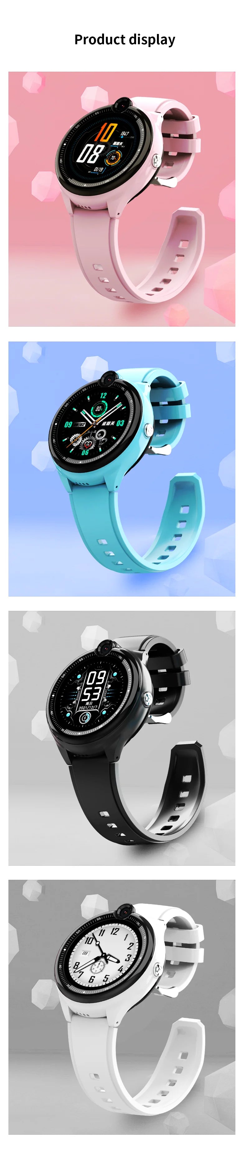 2024 best selling Kids 4G Smart Watch SOS GPS Location Tracker Video Call Chat Camera Sim Card Waterproof Smartwatch for Child