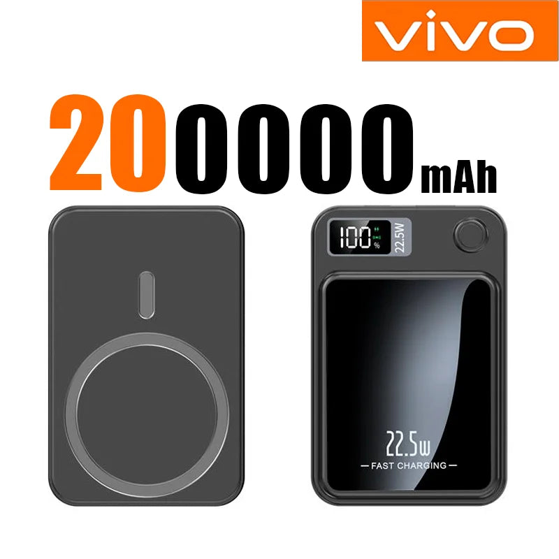 VIVO Magnetic Power Bank 200000mAh Wireless CCC Certification Fast Charge For Magsafe Portable Auxiliary Battery Pack For Iphone