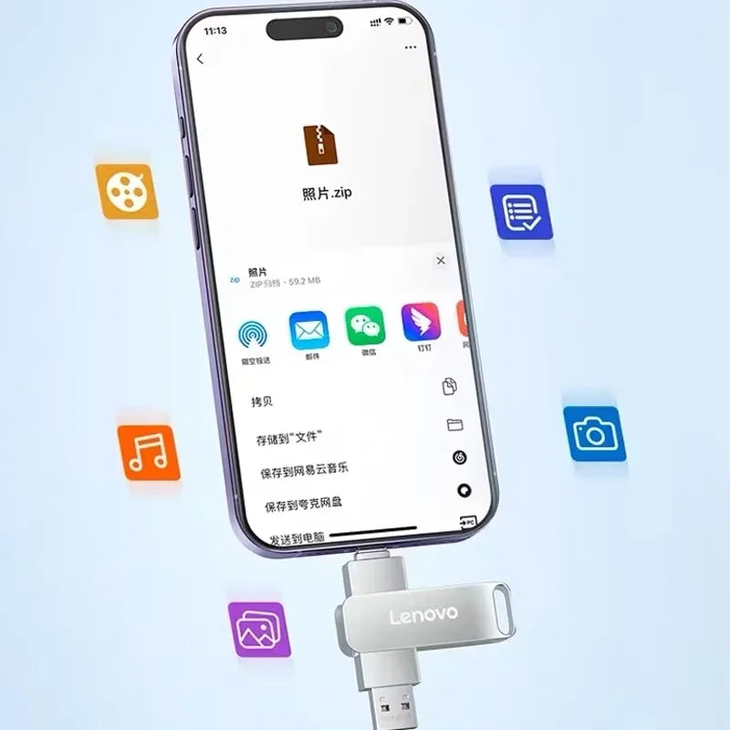 NEW Lenovo USB 3.0 Flash Drive High Speed Pen Drive 64TB Usb 3. 0 Memory Stick 2TB Flash Pendrive 128GB Metal Memoria Usb Disk