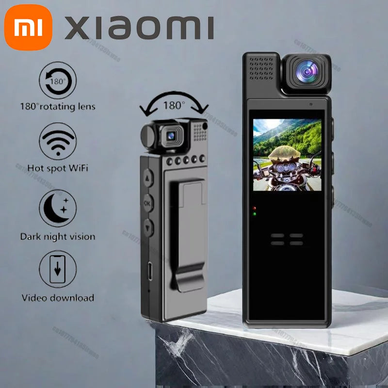 Xiaomi 8K HD Mini Action Camera Wifi Back Clip 180° Rotatable IR Night Vision Sports Cam Travel Bicycle Driver Video Recorder