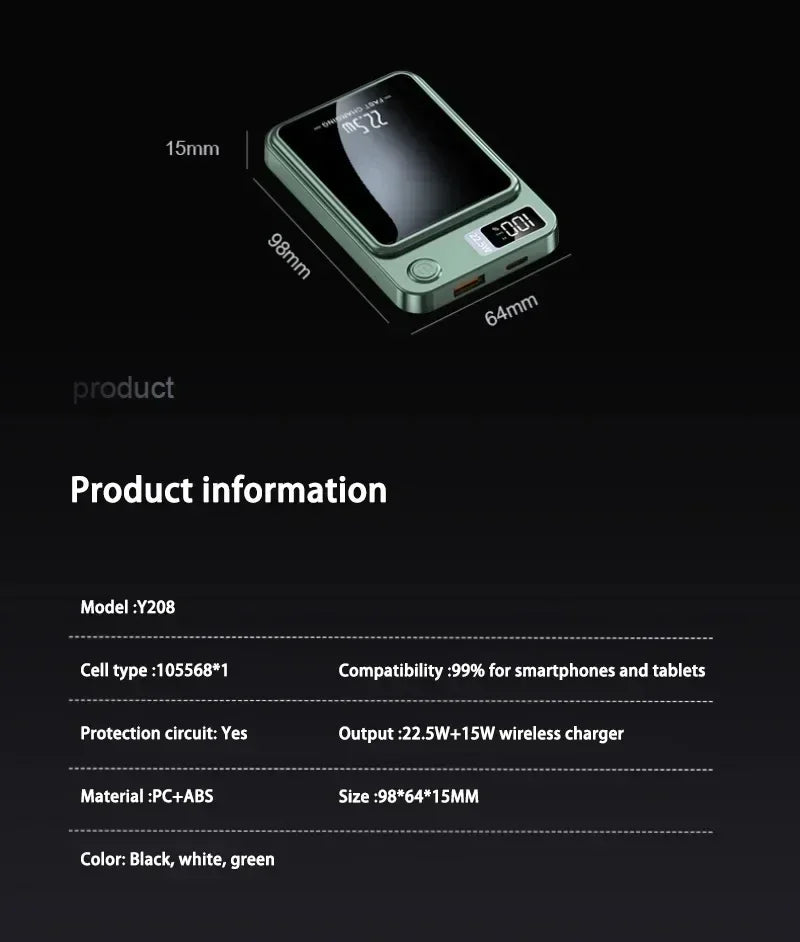 VIVO Magnetic Power Bank 200000mAh Wireless CCC Certification Fast Charge For Magsafe Portable Auxiliary Battery Pack For Iphone