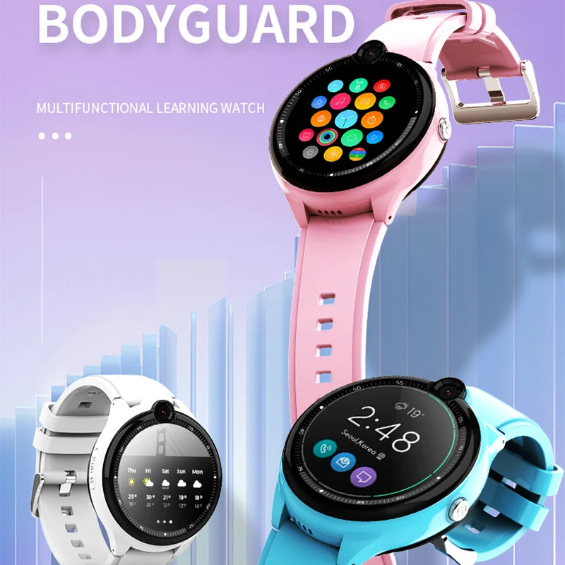 2024 best selling Kids 4G Smart Watch SOS GPS Location Tracker Video Call Chat Camera Sim Card Waterproof Smartwatch for Child