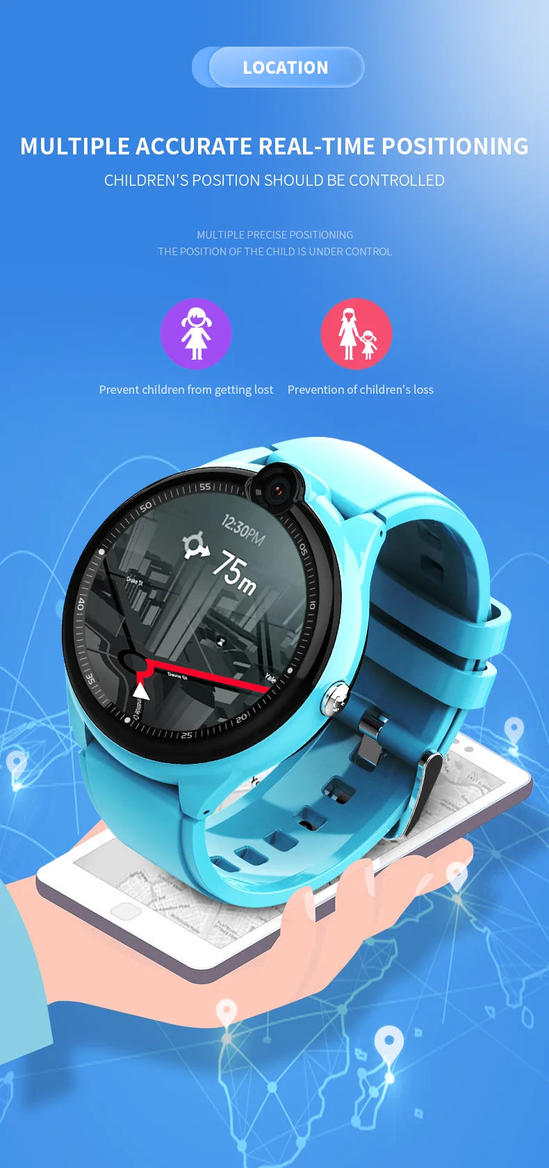2024 best selling Kids 4G Smart Watch SOS GPS Location Tracker Video Call Chat Camera Sim Card Waterproof Smartwatch for Child