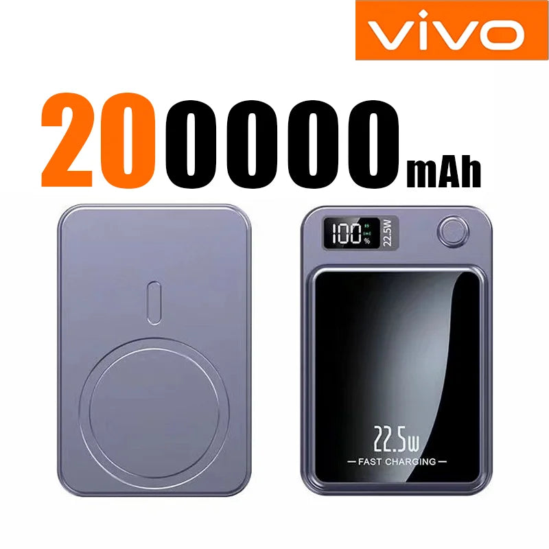 VIVO Magnetic Power Bank 200000mAh Wireless CCC Certification Fast Charge For Magsafe Portable Auxiliary Battery Pack For Iphone