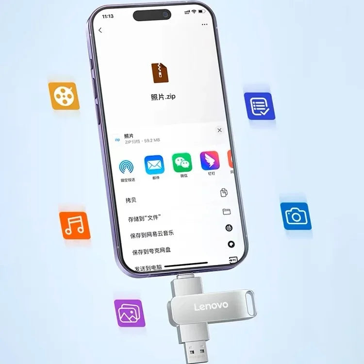 NEW Lenovo USB 3.0 Flash Drive High Speed Pen Drive 64TB Usb 3. 0 Memory Stick 2TB Flash Pendrive 128GB Metal Memoria Usb Disk