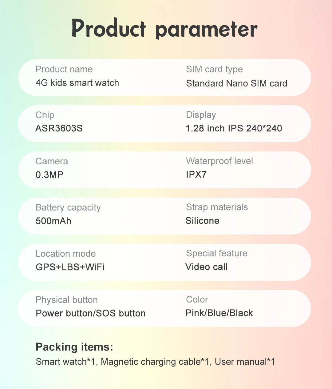 New 4G Kids Smart Watch Waterproof HD Video Call SOS GPS LBS WIFI Location Tracker Remote Monitor Children Smartwatch Boy Girl