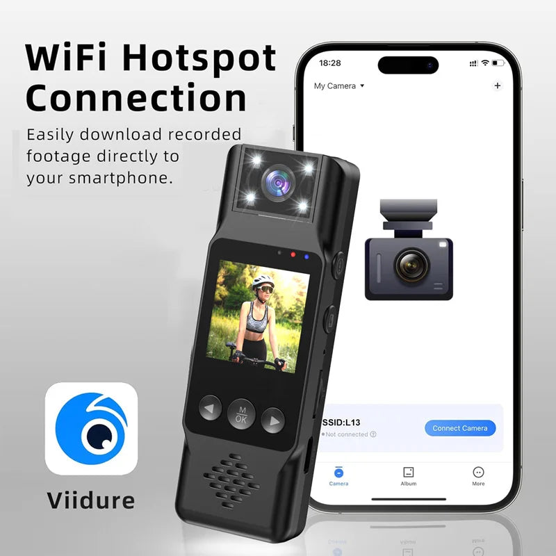 Xiaomi Sports Camera Portable Mini Camera 4K HD Wifi Magnetic Back Clip Digital Video Recorder Worn Body Cam Night Vision DVR