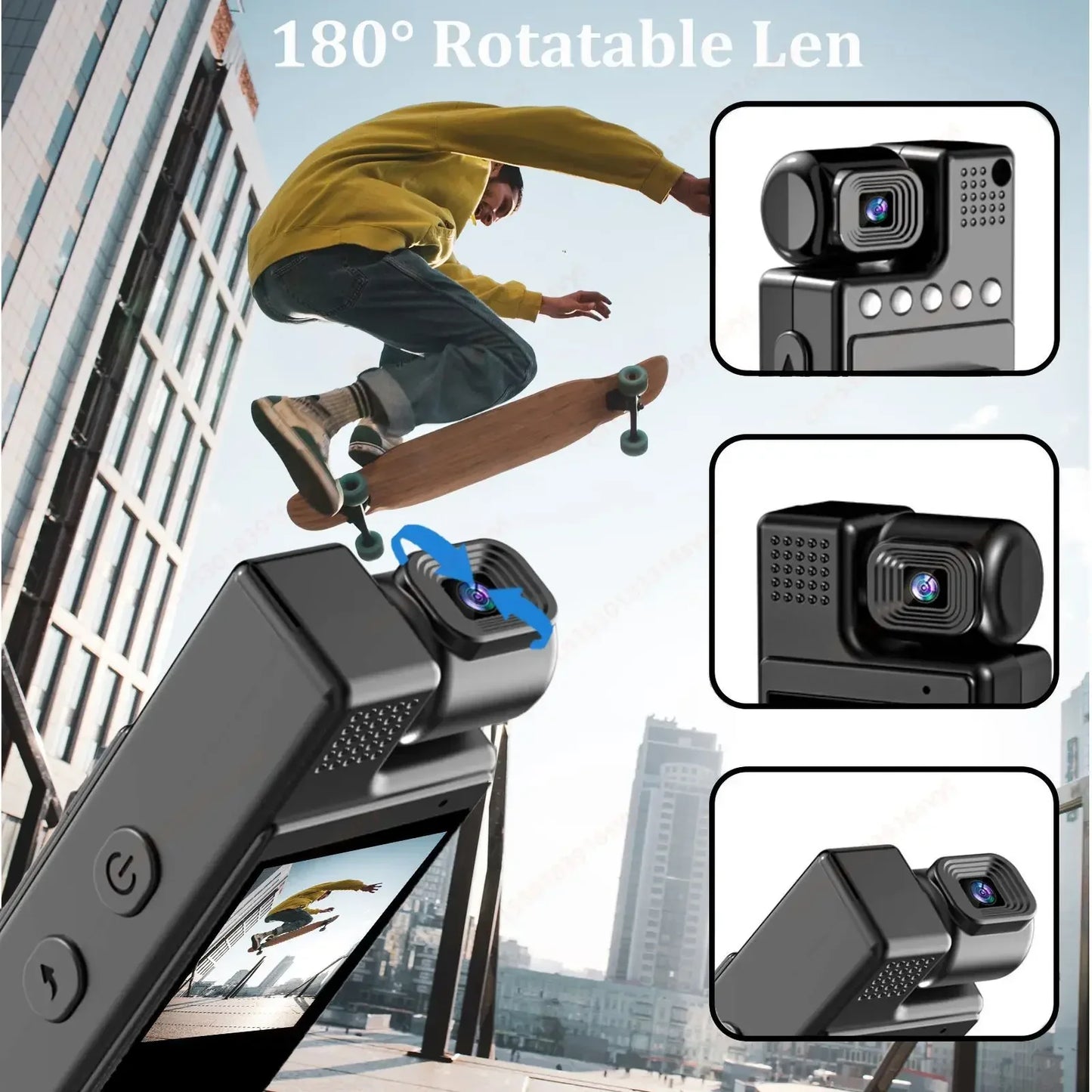 Xiaomi 8K HD Mini Action Camera Wifi Back Clip 180° Rotatable IR Night Vision Sports Cam Travel Bicycle Driver Video Recorder