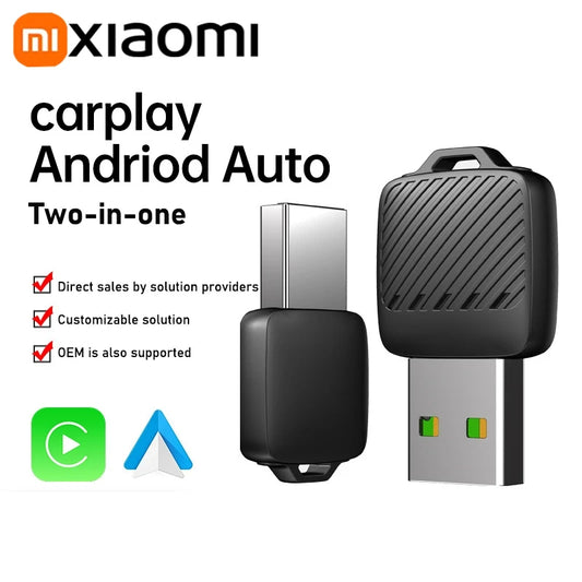 Xiaomi 2 in1 Wireless Android Auto Adapter Wireless CarPlay Dongle Car Intelligent Systems AI Smart Box For Car Wired CarPlay