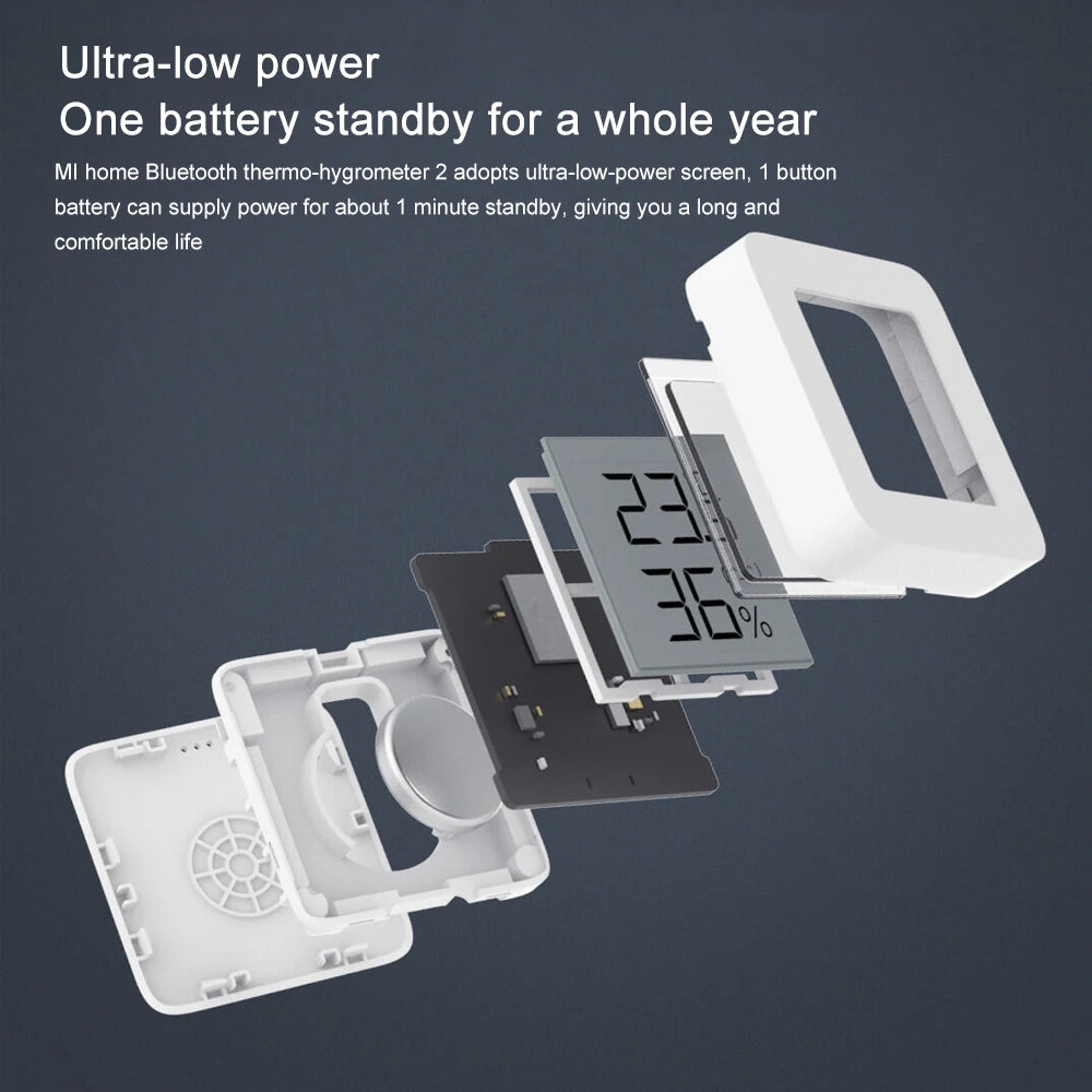 Xiaomi Smart Hygrometer Thermometer 2 Bluetooth Wireless Electric Digital Hygrometer Thermograph With Mijia APP Smart Home MI