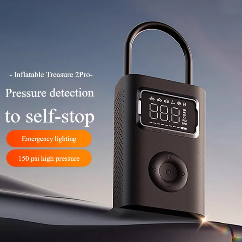 Xiaomi Mijia Air Pump 2 Portable Car & Bicycle Inflator with Tire Pressure Detection 150PSI 2000mAh Rechargeable PreSet Function
