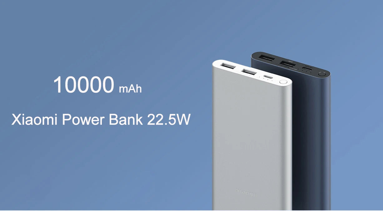 Xiaomi 10000mAh 22.5W Power Bank, 3 Ports, USB-C Fast Charging, Aluminum Alloy, Support Low Current Mode, For iPhone 16 15 14 13