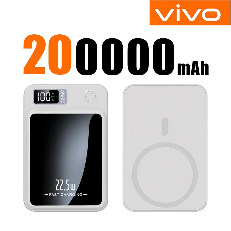 VIVO Magnetic Power Bank 200000mAh Wireless CCC Certification Fast Charge For Magsafe Portable Auxiliary Battery Pack For Iphone