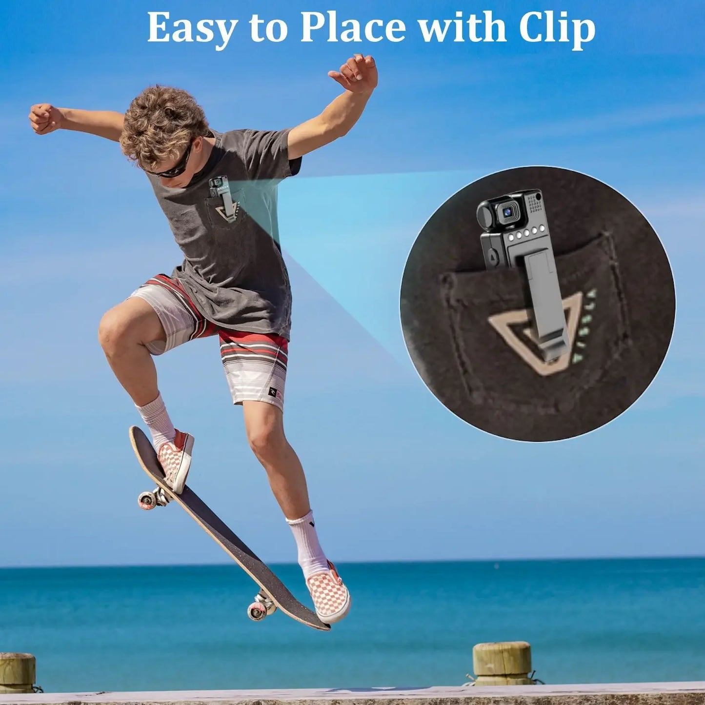 Xiaomi 8K HD Mini Action Camera Wifi Back Clip 180° Rotatable IR Night Vision Sports Cam Travel Bicycle Driver Video Recorder