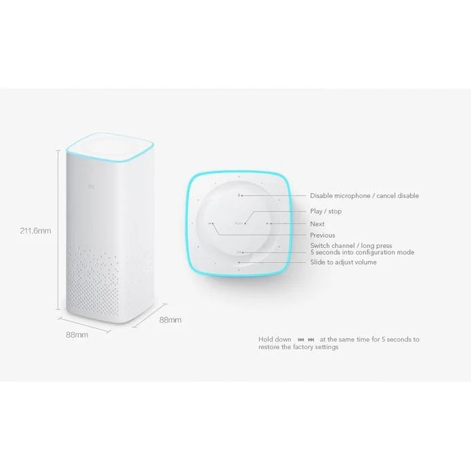Xiaomi AI Speaker Second Gen Xiaoai Smart Speaker Bluetooth 5.0 Audio Mesh Gateway Voice Remote Control Work with Mi Home APP CN