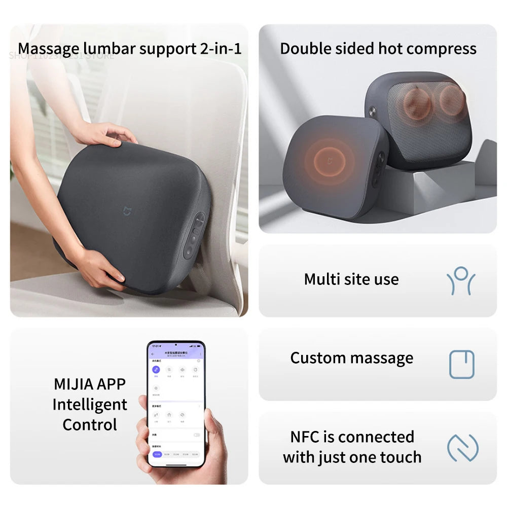 NEW Xiaomi Mijia Smart Waist Massager Back Massager Hot Compress Shoulder and Neck Massage ulti-gear Adjustment MiHome APP