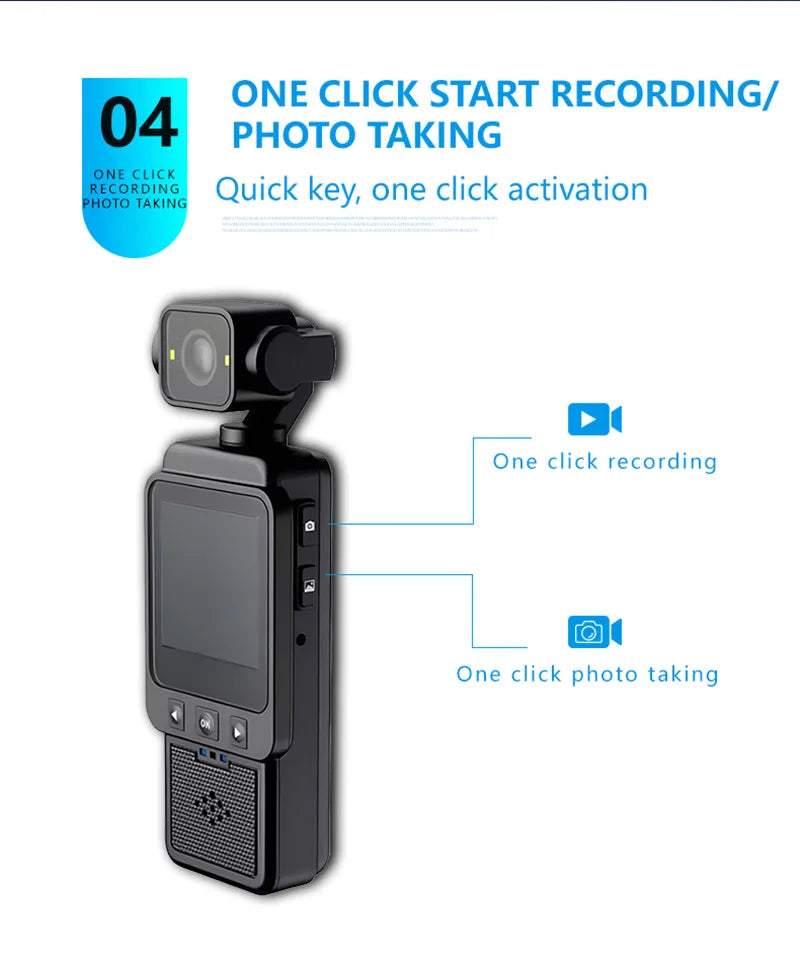 Xiaomi 8K Handheld Sports Camera 180 ° Rotating Mini Portable Anti-shake Camera HD Display WiFi Wearable Night Vision Camera